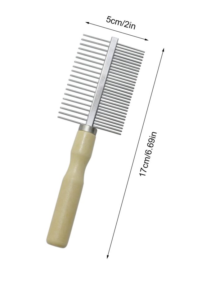 Wooden Handle Grooming Comb for Dogs Cats Pet(Double-Sided)
