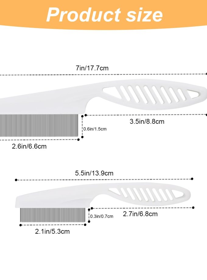 2 Packs Pet Hair Comb, 2 in 1 New Dog Comb Multifunctional Pet Hair Comb Pet Hair Comb Flea and Tear Stain Removal Cat Comb for Grooming and Dehairing Face and Paws